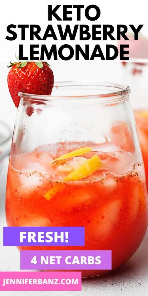 Adkins Recipes, Keto Beverages, Weight Smoothies, Thm Drinks, Strawberry Lemonade Recipe, Lowcarb Recipes, Keto Dishes, Sugar Free Drinks, Keto Cocktails