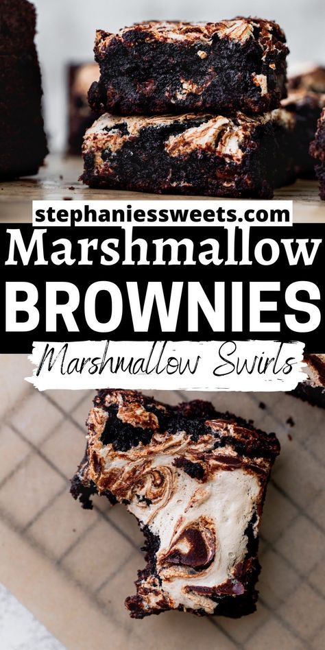 Baking Recipes Desserts Chocolate, Fun Yummy Desserts, Special Desert Ideas, Marshmallow Cream Brownies, Deserts Recipes Brownies, Snacks With Marshmallow Fluff, Best Sweet Treats, Easy Delish Desserts, Baking With Marshmallow Fluff