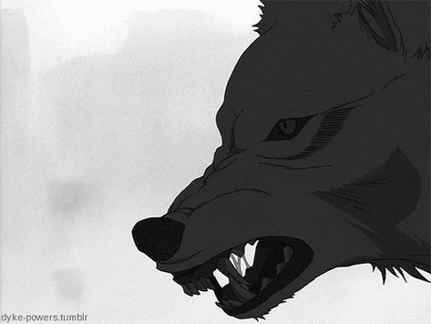 Snarling Wolf Art, Werewolf Animation, Kiba Wolfs Rain, Aesthetic Wolf, Wolf Gif, Wolf Anime, Snarling Wolf, Wolf Aesthetic, Wolf's Rain