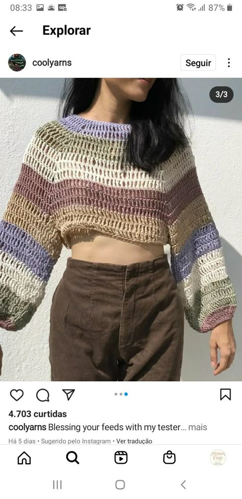 Treble Crochet Sweater, Fall Crochet Sweater, Crochet Raglan Sweater, Crochet Design Pattern, Crochet Fashion Patterns, Casual Day Outfits, Easy Trendy Outfits, Crochet Top Pattern, Free Crochet Patterns