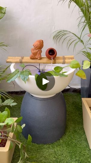 308K views · 9.1K reactions | DiY fountain! This is by far the quickest diy fountain,I have ever made.
Just grab 2 big pots,make hole in a small matki,create a bridge usin3 bamboo sticks ,attach a motor with lights and see the magic!
Comment below if you need the link of the motor that I have used!
.
.
.
.
#diyfountain #diyideas #creativeideas #hometips #homefountain #hyggefeels #hyggehome #slowliving y | Kamya Kodwani | mando_aish98 · Original audio Small Indoor Water Fountains, Big Pots, Home Fountain, Diy Fountain, Indoor Water Fountains, Quick Diy, Hygge Home, Diy Deck, Water Feature