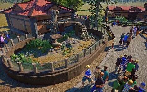 Planet Zoo Layout Ideas, Planet Zoo Habitat Ideas, Planet Zoo Inspiration, Fox Habitat, Elephant Habitat, Zoo Boo, Zoo Games, Zoo Map, Zoo Project