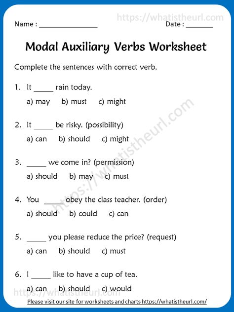 Modals Grammar Worksheet, Modal Verbs Grammar Lessons, Modal Verbs Exercises, Modal Verbs Worksheets, Modals Grammar, Modal Auxiliary Verbs, Modal Auxiliaries, Auxiliary Verbs, Verbs Worksheet