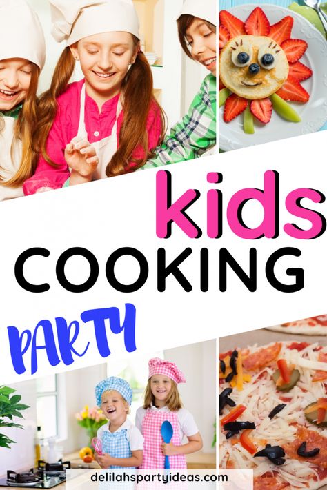 Baking Party Activities, Cooking Birthday Party Ideas, Cooking Birthday Party Ideas For Kids, Kids Cooking Party Ideas, Cooking Party Ideas, Cooking Activities For Kids, Cooking Birthday Party, Kids Baking Party, Kids Cooking Activities