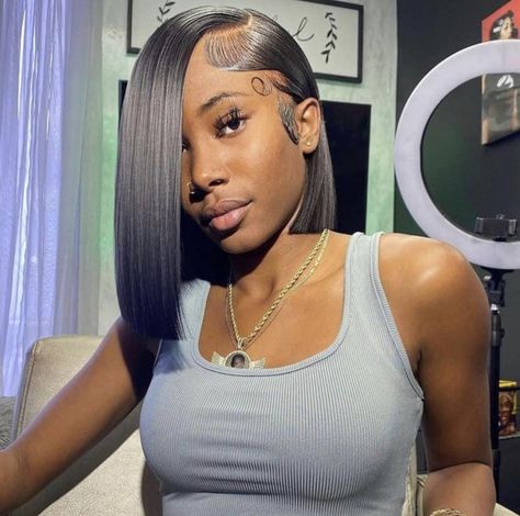 Side Part Asymmetrical Bob Weave, Bob Lace Front Wigs Side Part, Side Bob Wig, 12 Inch Bob Wig Side Part, Side Part Bob Lace Frontal, Bob Hairstyles For Black Women Side Part, Side Part Bobs For Black Women, Side Part Bob Leave Out, Quickweave Bob Side Part