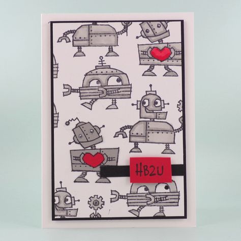 5 Ways to Create Cute Robot Cards with Nuts & Bolts - Nuts And Bolts Stampin Up Cards, Stampin Up Nuts & Bolts, Robot Card, Nuts & Bolts, Monster Cards, Birthday Cards For Boys, Card Challenges, Butterfly Cards, Handmade Birthday Cards