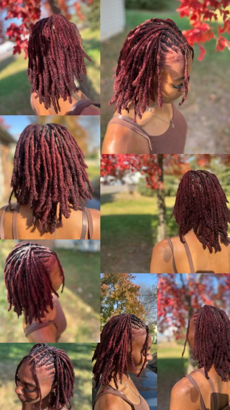 This hair color is great for all seasons 🍁 Burgundy Locs, Loc Styles, Locs, All Seasons, Hair Color, Hair, Color, Hair Colour