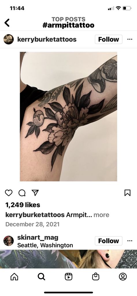 Women Armpit Tattoo, Armpit Flower Tattoo, Arm Pit Tattoo Women, Armpit Tattoo Ideas, Armpit Tattoo Women, Under Armpit Tattoo, Kneecap Tattoo, Armpit Tattoo, Underarm Tattoo