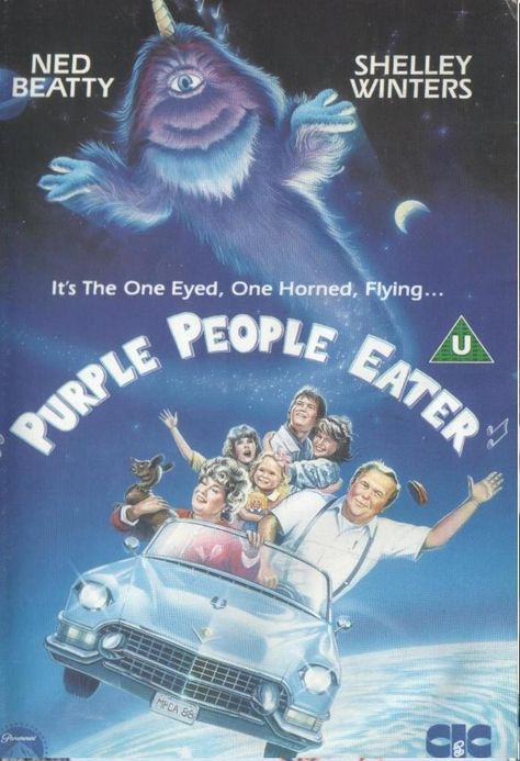 It was a one-eyed, one-horned flying Purple People Eater! Flying Purple People Eater, Purple People Eater, Shelley Winters, Purple People, People Eater, Retro Stuff, One Eye, Movie Buff, All Things Purple