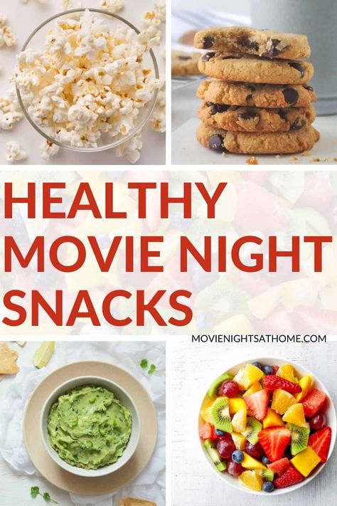 last minute healthy movie night snacks collage Healthy Movie Night Dinner, Home Movie Snacks, Diy Movie Snacks, Easy Movie Snacks At Home, Food For Movie Night At Home, Easy Night Time Snacks, Healthy Snacks At Night, Healthy Snacks For Movie Night, Healthy Girls Night Snacks