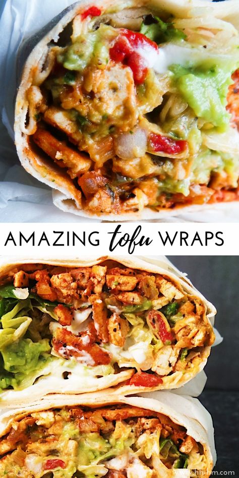 Tofu Wraps, Cooking Tofu, Pasta Vegetariana, Vegan Dinner Recipes Easy, Easy Vegan Recipes, Vegan Wraps, Diner Recept, Granola Bar, Easy Vegan Dinner