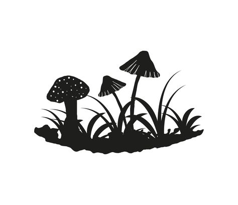 Mushroom Silhouette, Diy Silhouette, Arm Tats, Happy Birthday Kids, Cricut Images, Vector Art Design, Free Printable Art, Stencil Templates, Silhouette Stencil