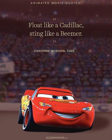 Float like a Cadillac, sting like a Beemer. Lightning Mcqueen Quotes, Cars Movie Quotes, برق بنزين, Best Cartoon Movies, Cars The Movie, Cars Quotes, Cars Disney Pixar, Disney Cars Wallpaper, Flash Mcqueen