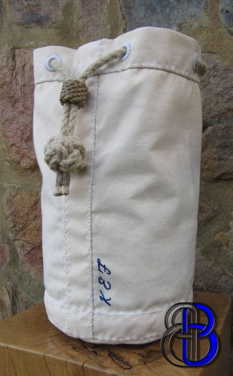 Ditty Bags. The Ditty Bag was used by the Sailor to carry his tools, which may have included his sewing palm, needles, seam rubber,... Sailor Bags, Rope Making, Bear Canvas, Ditty Bag, Knot Tying, Sea Bags, Canvas Work, Create A Business, Tool Bags