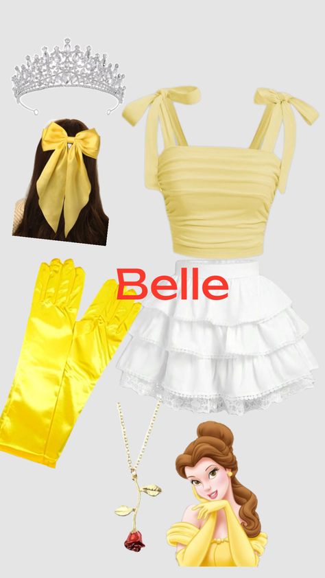 Belle Costume Teen Girl, Simple Belle Costume, Belle Costumes Women, Last Minute Princess Costume, Disney Easy Costumes, Disney Princess Costumes For Teens, Diy Belle Costume Women, Belle Disney Outfit, Belle Outfit Ideas Disney