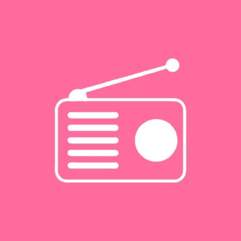 Pink Icon App, Pink Radio, Radio Icon, Icon Theme, Fm Radio, App Icon, Bright Pink, Iphone, Pink