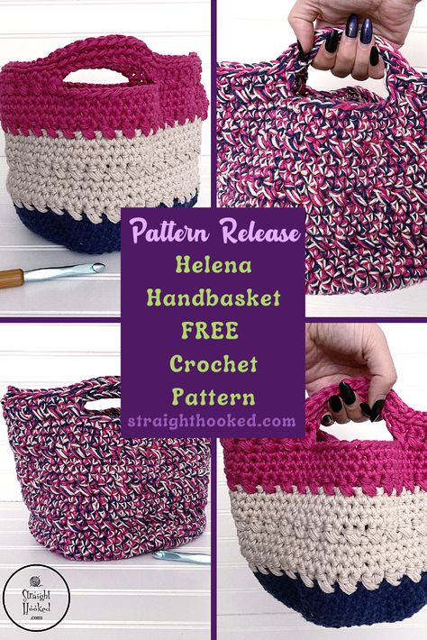 Hello friends!  I am so delighted to share my newest pattern with you today- the Helena Handbasket! (ad disclosure: I am a blogger. I allow ads on my site as well as affiliate links. If you click an ad, I… Easy Crochet Hat, Wait What, Afghan Crochet, Yarn Ball, Needle Work, Old Quotes, Baby Yarn, My Bag, Crochet Basket