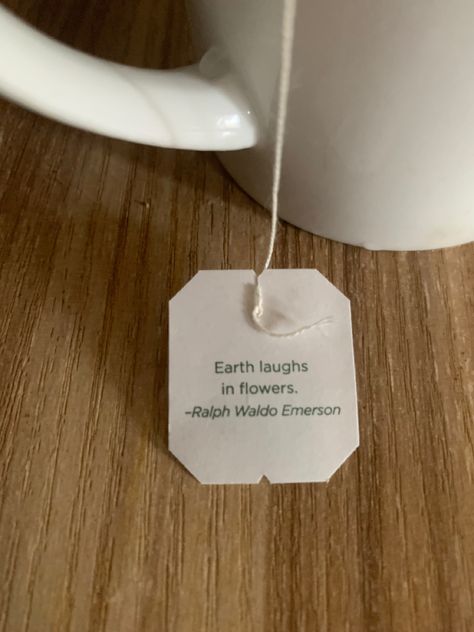 The Earth laughs in flowers quote label tea Tea Quotes Aesthetic, Cottagecore Tea, Cherry Flavoured, Leaf Quotes, The Earth Laughs In Flowers, Earth Laughs In Flowers, Spearmint Tea, Tea Health, Different Types Of Tea