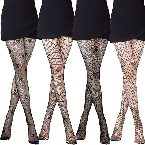 Spider Web Tights, Goth Tights, Spider Skeleton, Junko Enoshima, Dark Clothes, Skulls And Bones, Gay Outfit, Fishnet Tights, Fishnet Stockings