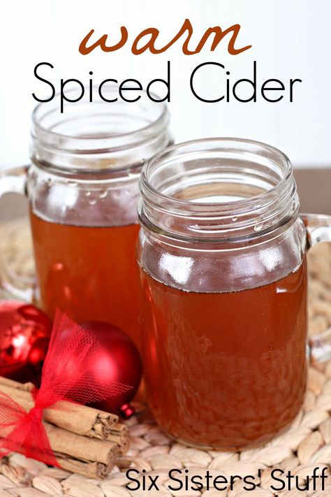 Grandma's Warm Spiced Cider from SixSistersStuff.com I'm getting so excited for Fall!! Spiced Cider Recipe, Apple Cider Recipe, Spiced Apple Cider, Six Sisters Stuff, Cider Recipe, Spiced Cider, Hot Apple Cider, Winter Drinks, Holiday Drinks