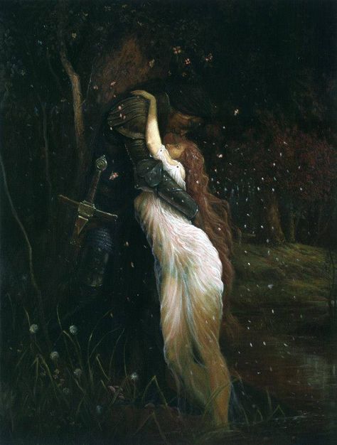 La Belle Dame Sans Merci by Marc Fishman. Love Portrayed In Art, Pre Raphaelite Art, Istoria Artei, Pre Raphaelite, Trik Fotografi, Romantic Art, Arte Fantasy, Classical Art, Old Art