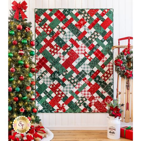 Picnic Quilt Kit - Old Fashioned Christmas | Shabby Fabrics Picnic Quilt, Christmas Quilt Patterns, Plaid Throw Blanket, Christmas Flannel, Winter Bedding, Holiday Quilts, Winter Quilts, Shabby Fabrics, Bed Throw Blanket