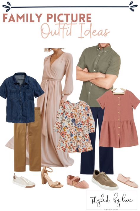 Neutral Clothing Family Photos, Sage And Navy Family Photo Outfits, Spring Family Outfit Ideas, Earth Tone Family Pictures, Navy Family Pictures Outfits, Neutral Colors For Family Pictures, Spring Photo Outfits, Fall Beach Photoshoot Family, Earth Tone Family Pictures Outfits