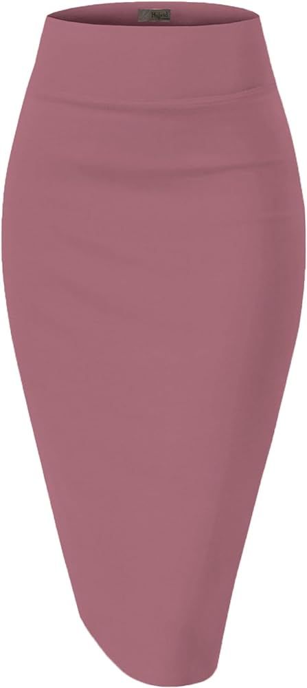 Hybrid & Company Womens Premium Hot Pink Nylon Ponte Stretch Office Pink Pencil Skirt Made Below Knee KSK45002X 1073T Mauve 3X at Amazon Women’s Clothing store Office Pencil Skirt, Pink Pencil, Pink Pencil Skirt, Skirt High Waist, Amazon Women, Skirt Outfits, Made In The Usa, Clothing Store, High Waisted Skirt