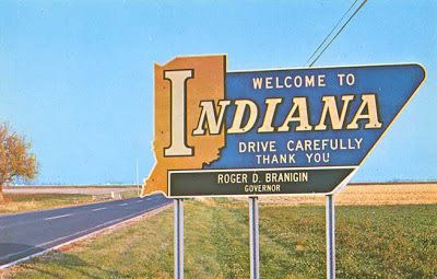 Indiana Welcome Sign postcard circa 1965 Indiana Aesthetic, Harriet Kilpatrick, Brown County Indiana, Saint Marys College, Indiana Travel, Living In Arizona, Travel Collage, Southern Indiana, State Signs