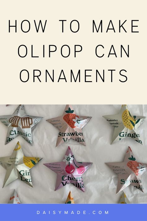 repurpose your olipop or soda cans to make cute ornaments for the holidays. christmas ornament DIY projects Recycle Soda Cans Ideas, Upcycling, Beer Can Ornaments, Soda Can Christmas Ornaments, Beer Can Ornaments Diy, Christmas Ornaments From Recycled Items, Upcycle Cans Soda, Tin Can Ornaments, Recycled Ornaments Diy