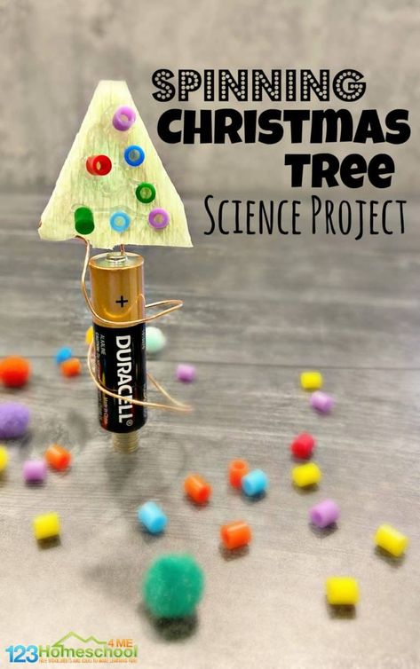 Natal, Spinning Christmas Tree Science Project, Christmas Tree Stem Activities, New Years Projects For Kids Classroom, Christmas Craft For 3rd Grade, Grade 3 Christmas Crafts, 5th Grade Christmas Crafts Student, 3rd Grade Holiday Party Craft, Stem Christmas Tree