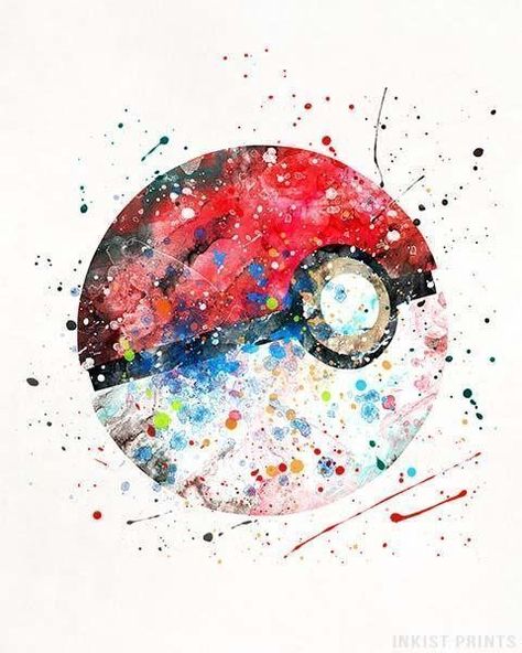 Pokeball Tattoo, Pokemon Watercolor, Wall Art For Kids Room, Boy Bedrooms, Motto Party, Night Sky Art, Pokemon Poster, Pikachu Wallpaper, Pokémon Art