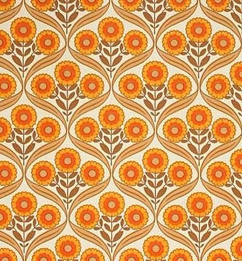 Orange Spice, Motif Vintage, Wallpaper Vintage, Retro Wallpaper, Vintage Orange, Original Wallpaper, Retro Pattern, Floral Vintage, Retro Floral