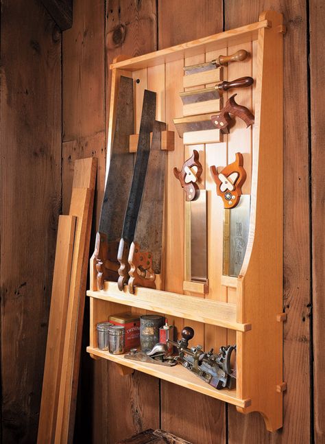 Hand Saw Storage, Saw Storage, Saw Till, Wood Tool Chest, Hand Tool Storage, Tool Wall Storage, Tool Display, Woodsmith Plans, Hand Tool Woodworking