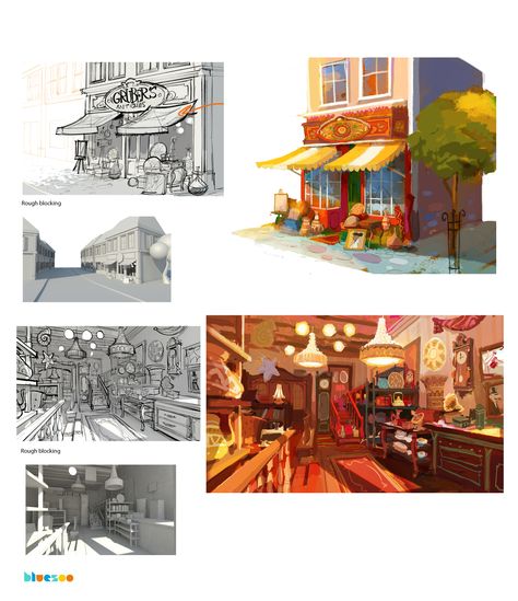 Art Direction & Visual Development for Film, TV & Games Victorian Era Concept Art, Background Animation Concept Art, Vis Dev Environment, Animation Environment Design, 2d Animation Portfolio, Concept Art Animation, Background Design Animation, Environmental Art Concept, Visual Development Environment