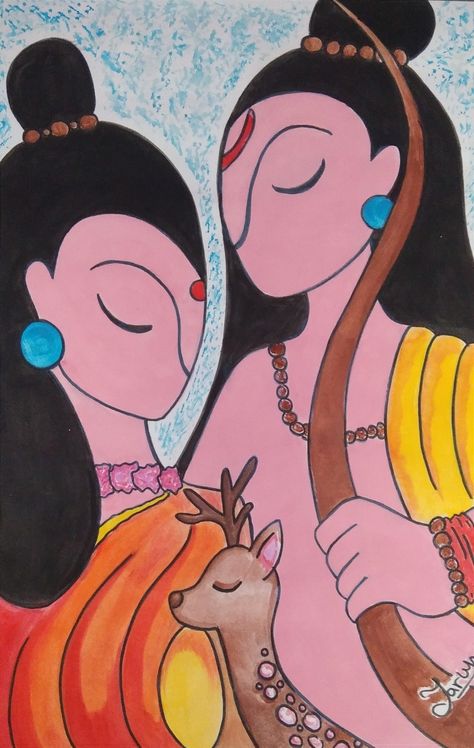 Sita Ram painting | Shree Ram drawing | Shree Ram painting | Mata Sita drawing | Easy drawing of Sita Ram | Easy painting of Sita Ram | painting for beginners Ram Sita Half Face Drawing, Ram Sita Drawing For Kids, Ram Simple Drawing, Ram Sita Easy Drawing, Ram Sita Rangoli For Diwali Simple, Siya Ram Rangoli, Ram Sita Drawing Sketch Easy, Ram Easy Drawing, Sri Ram Drawing