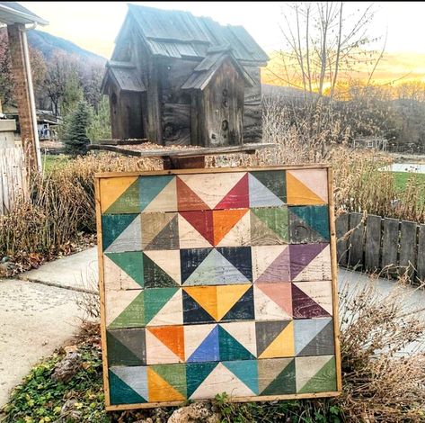 This gorgeous Harvest Star Barn Quilt has 19 colors in it and makes such a vibrant piece for any room, house, or barn. Let's get real...most of our barn quilts end up in homes which is why we love these vast selections of colors. Hand painted and sealed for indoor or outdoor use.  Available in four sizes 22", 33", 44" Paint Collection, Painted Barn Quilts, Barn Signs, Barn Quilt Designs, Barn Art, Barn Quilt Patterns, Barn Board, Barn Quilt, Barn Quilts