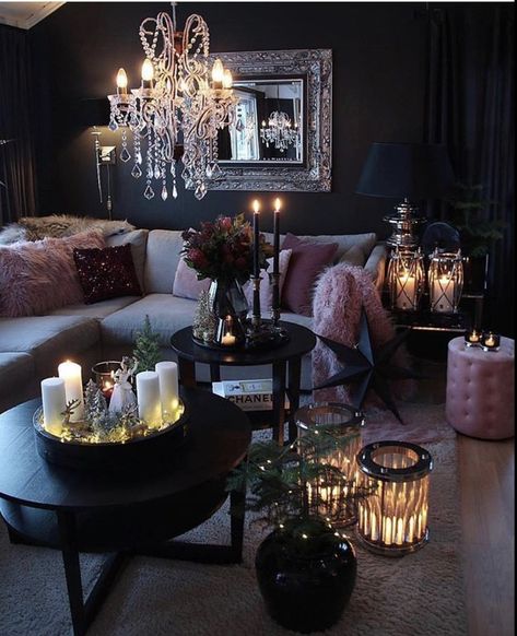 Glam Living Room, Woman Cave, Glam Room, Lounge Room, Home Living Room, Decoration Ideas, Apartment Decor, Living Room Designs, Decor Inspiration