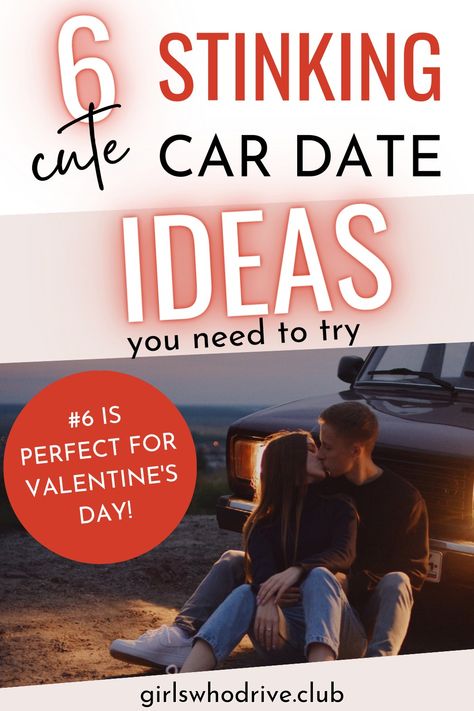 6 Stinking Cute Car Date Ideas you need to try... number 6 is perfect for Valentine's Day... couple kissing in front of their vehicle Movie In Car Date, Picnic In Truck Bed, Truck Bed Date Ideas, Car Picnic Date Ideas, Trunk Date Night Car, Car Movie Date, Car Date Aesthetic, Car Date Ideas, Drive In Movie Date