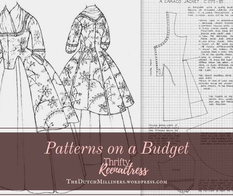 Patterns on a Budget – The Dutch Milliners Couture, 18th Century Sewing Patterns, Historic Sewing Patterns, Historical Sewing Projects, 18th Century Patterns, 18th Century Jumps, 18th Century Dress Pattern, 1600s Dress, Colonial Dress Pattern