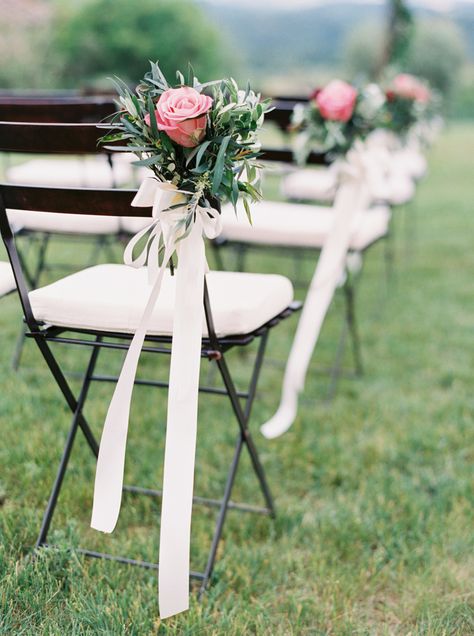 Photography: Sarah Kate   sarahkatephoto.com Floral Design: La Gardenia   fioristalagardenia.it Coordination: Tuscan Tours And Weddings   tuscantoursandweddings.com Venue: Hotel Borgo Casabianca   www.casabianca.it/eng/index.html   View more: http://stylemepretty.com/vault/gallery/38400 Aisle Bouquets, Chair Flowers, Wedding Ceremony Chairs, Pew Flowers, Spring Wedding Photos, Pink Peonies Bouquet, Wedding Ceremony Ideas, Ceremony Chairs, Aisle Flowers