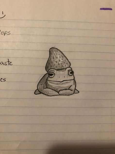 Strawberry Frog Drawing, How To Draw A Strawberry, Small Frog Drawing, Drawing Ideas Frogs, Frogs Sketch, Frog With Strawberry Hat, Frog Drawing Tutorial, Frog Drawing Sketches, Strawberry Drawings