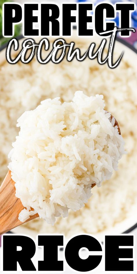 BEST COCONUT RICE RECIPE Cocnut Rice, Thai Coconut Rice, Coconut Milk Rice, Coconut Rice Recipe, Creamed Rice, Rice Side Dishes, Rice Ingredients, Coconut Rice, Coconut Recipes