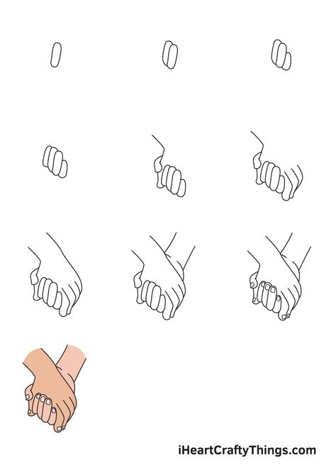 How to Draw Holding Hands – Step by Step Guide How To Draw Holding Hands Easy, How To Draw Two Hands Holding, How To Draw Hands Holding Step By Step, Holding Hands Sketch Step By Step, How To Draw Holding Hands Step By Step, Holding Hands Drawing Step By Step, How To Draw People Holding Hands, Chibi Hand Holding, How To Draw Holding Hands