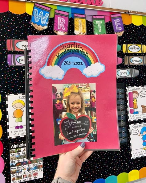 Kindergarten Crafts That Go With Books, Prek Graduation Ideas Pre K Memory Books, School Memories Book Ideas, Kindergarten Scrapbook Cover, If You Give A Kindergartener A Pencil, Memory Book Kindergarten Free Printable, Preschool Scrapbook Ideas Memory Books, Tk Memory Book, Pre K Yearbook Ideas