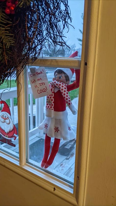 Elf On The Shelf Ideas First Day Ever, Simple Elf Arrival Ideas, Elf Ideas Classroom, Elf On The Shelf Ideas With 3 Elves, Extreme Elf On The Shelf Ideas, Elf On The Shelf Teens, Elf On The Shelf Is Back, Late Elf On The Shelf Arrival, Elf Skiing