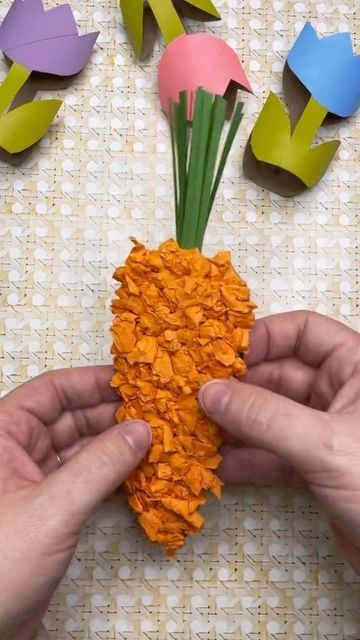 𝗔𝗿𝘁𝘀 & 𝗖𝗿𝗮𝗳𝘁𝘀✨ Timm on Instagram: "This cardboard carrot spring craft is a great way for kids to learn crafting skills. It’s a fun and easy craft activity little kids will love. Make a lot of carrots and make a garland for a spring party. #carrot #processart #kidscrafts #easycraft #kidsactivities #preschool #crafty #springcrafts" Carrot Art And Craft, Carrot Crafts For Kids, Carrot Activities For Preschool, Vegetable Art And Craft, Vegetables Crafts For Kids, Carrot Art, Craft Exhibition, Creative Curriculum Preschool, Carrot Craft