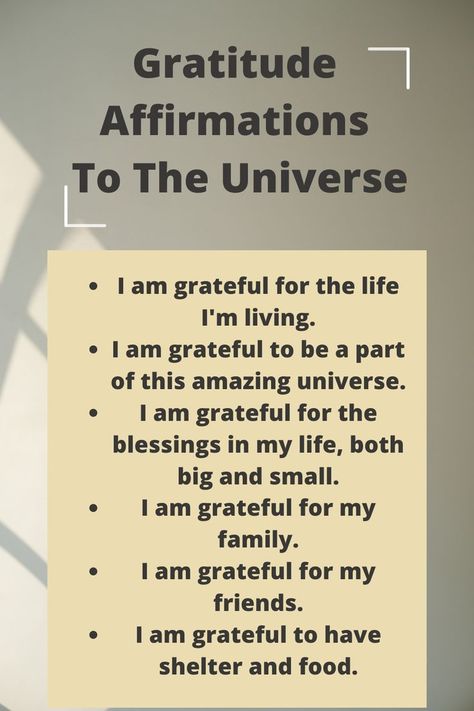 Gratitude Affirmations To The Universe.... Gratitude Prayers Universe, Night Affirmations Gratitude, Affirmation Of Gratitude, Affirmation For Gratitude, Gratutide Affirmations, How To Show Gratitude To The Universe, Universe Affirmations Gratitude, Wake Up Affirmations, I Am Grateful Affirmations