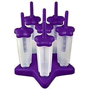 Tovolo Star Ice Pop Mold Popsicle Maker, Drip-Guard, Sturdy Base, 4 Fluid Oz, Set of 6, Purple Homemade Ice Pops, Ice Pop Maker, Ice Pop Molds, Ice Cream Pops, Ice Star, Homemade Popsicles, Purple Star, Ice Pop, Popsicle Molds