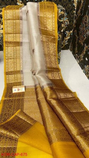 EXCLUSIVE KORA BANARASI SAREES Kora Banarasi Silk Saree, Kora Sarees, Kora Silk Sarees, Saree Floral, Silk Saree Banarasi, Saree Designs Party Wear, Bridal Silk Saree, Trendy Sarees, Saree Trends